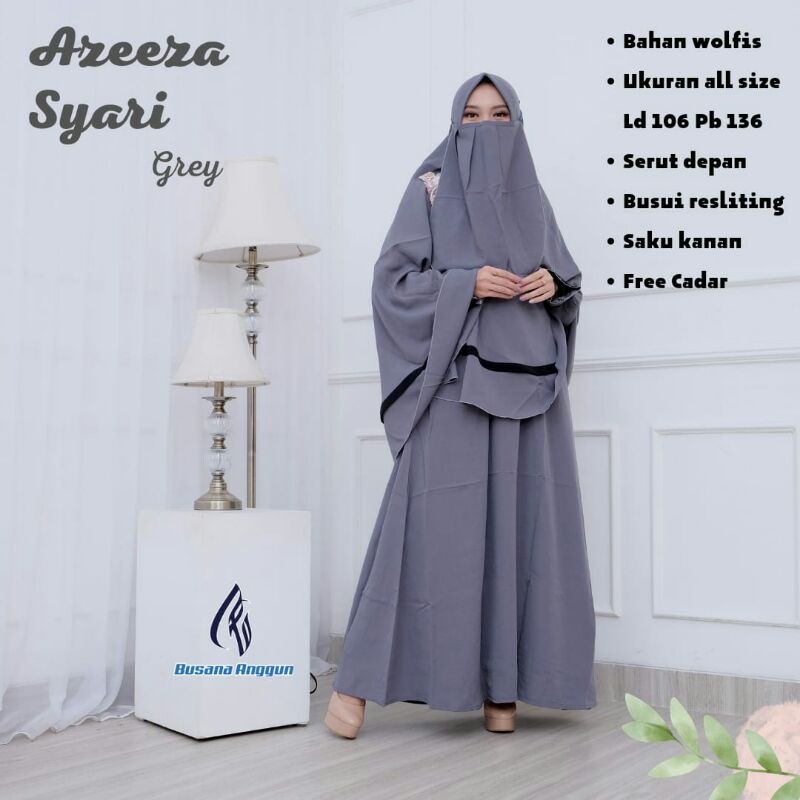 Set Cadar Wolfis Busana Muslimah Azeeza Syari Exclusive