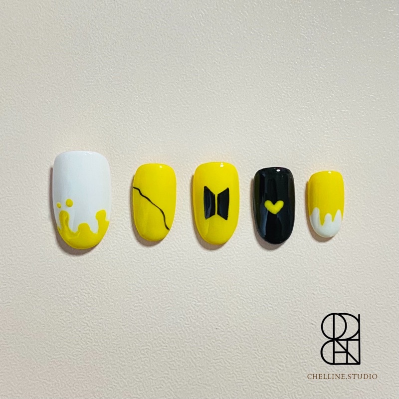 BTS butter fake nails press on nails kuku palsu nail art custom