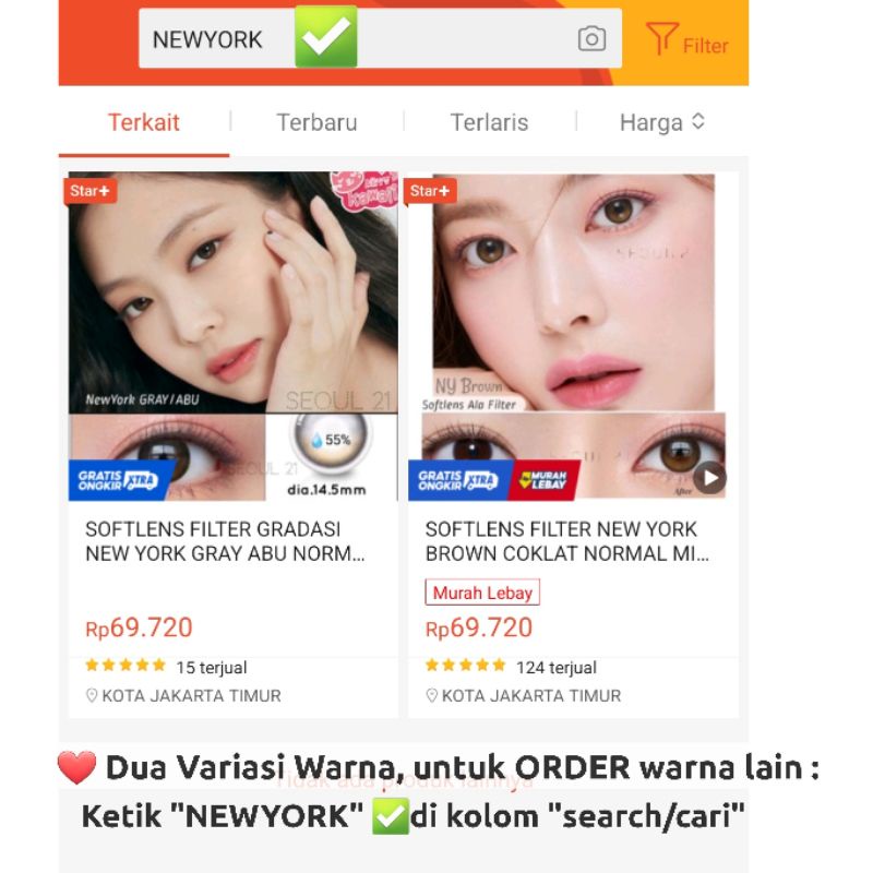 SOFTLENS KITTY KAWAII NEWYORK BROWN dia.14.5mm NORMAL MINUS (0.00 s/d -10.00)Soflens Minus Coklat