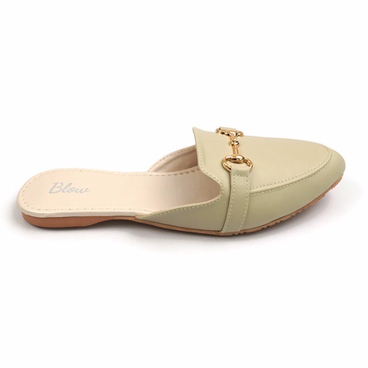 Blow Mules Flats Sandal Wanita BLSION 0014-Cream