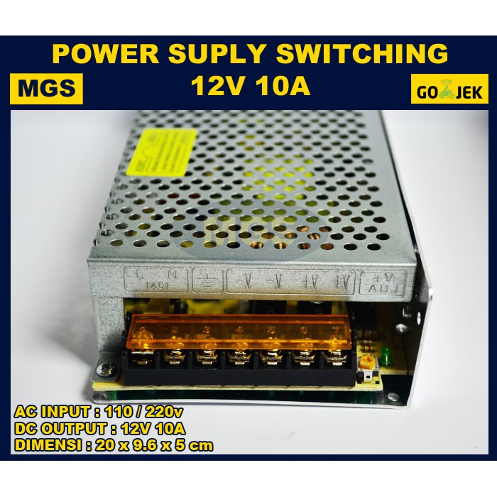 Power Supply Switching 12V 10A Body Besar