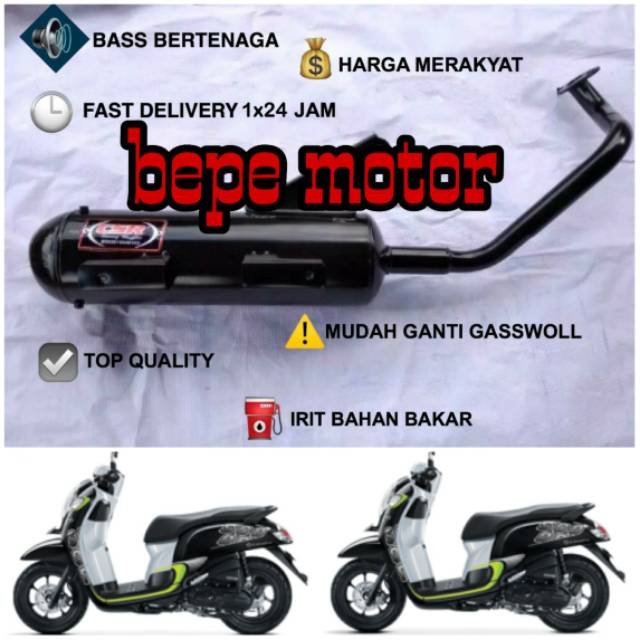 Knalpot racing csr Honda Scoopy fi Scoopy karbu