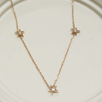 Kalungn Aksesoris Fashion Titanium Steel Rose Gold Star Pendant Rose Gold