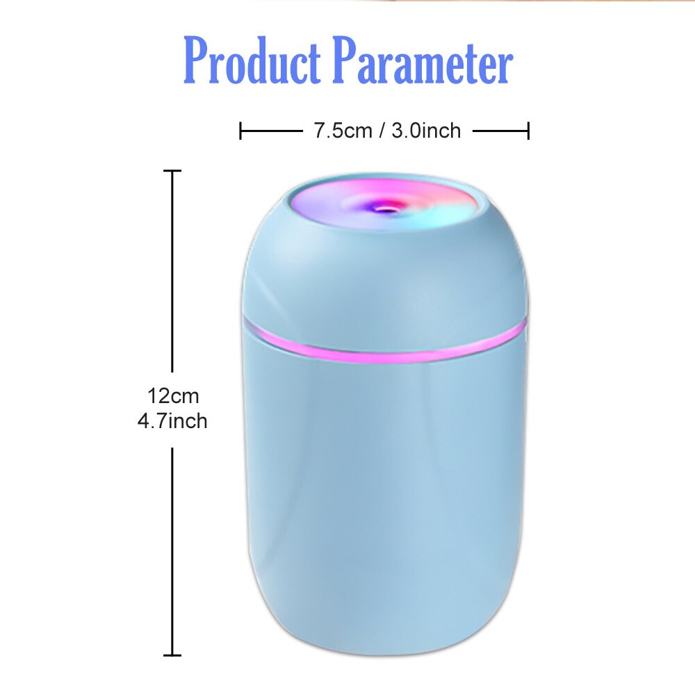 Air Aroma Mini Humidifier Pink 300Ml Aromatherapy Purifier Diffuser + free 1 oil