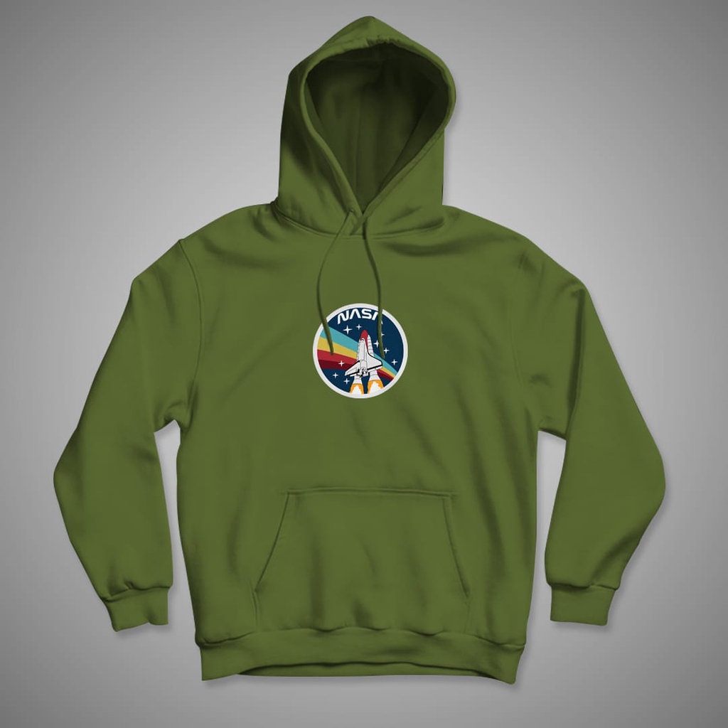 HOODIE WANITA NASA CIRCLE RAINBOW / HOODIE WANITA TEBAL-ARMY