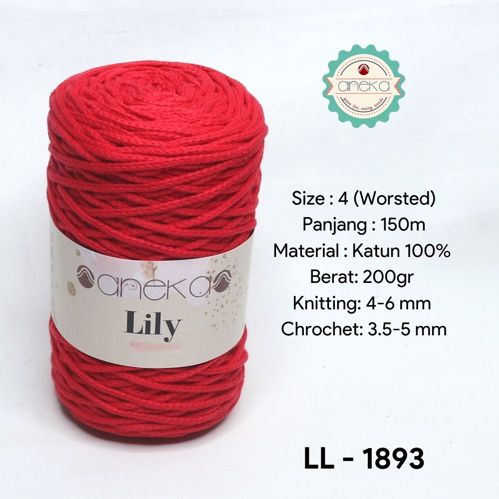 Benang Rajut Lily / Lili / Tambang / Macrame Cotton Rope Yarn - 1893
