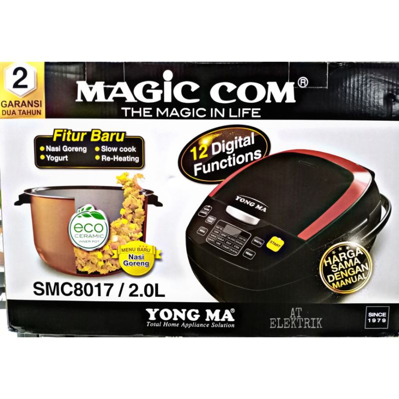 Magic Com / Rice Cooker Digital YONG MA SMC 8017 Ukuran 2 L