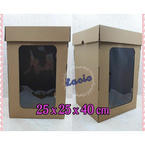 

Tall Box Cake Window 25 x 25 x 40 cm Dus Kue Tinggi Jendela Kotak Packaging