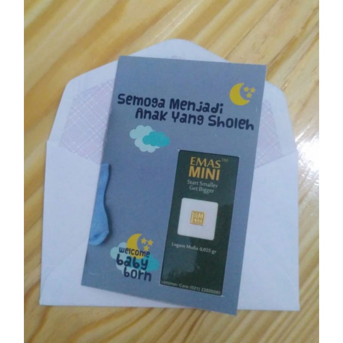 Kartu Ucapan Minigold, Eoa gold, emas mini, salam gold + gratis Amplop putih-Sholeh
