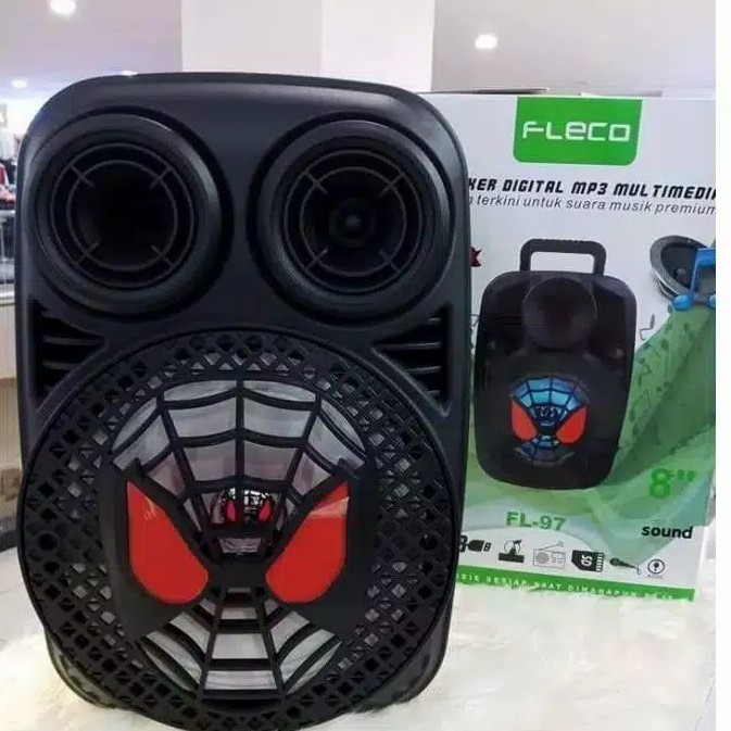 COD SPEAKER BLUETOOTH FLECO 8 INCH FL-97 PLUS MIC+REMOTE//SPEAKER KARAOKE/SPEAKER SALON AKTIF