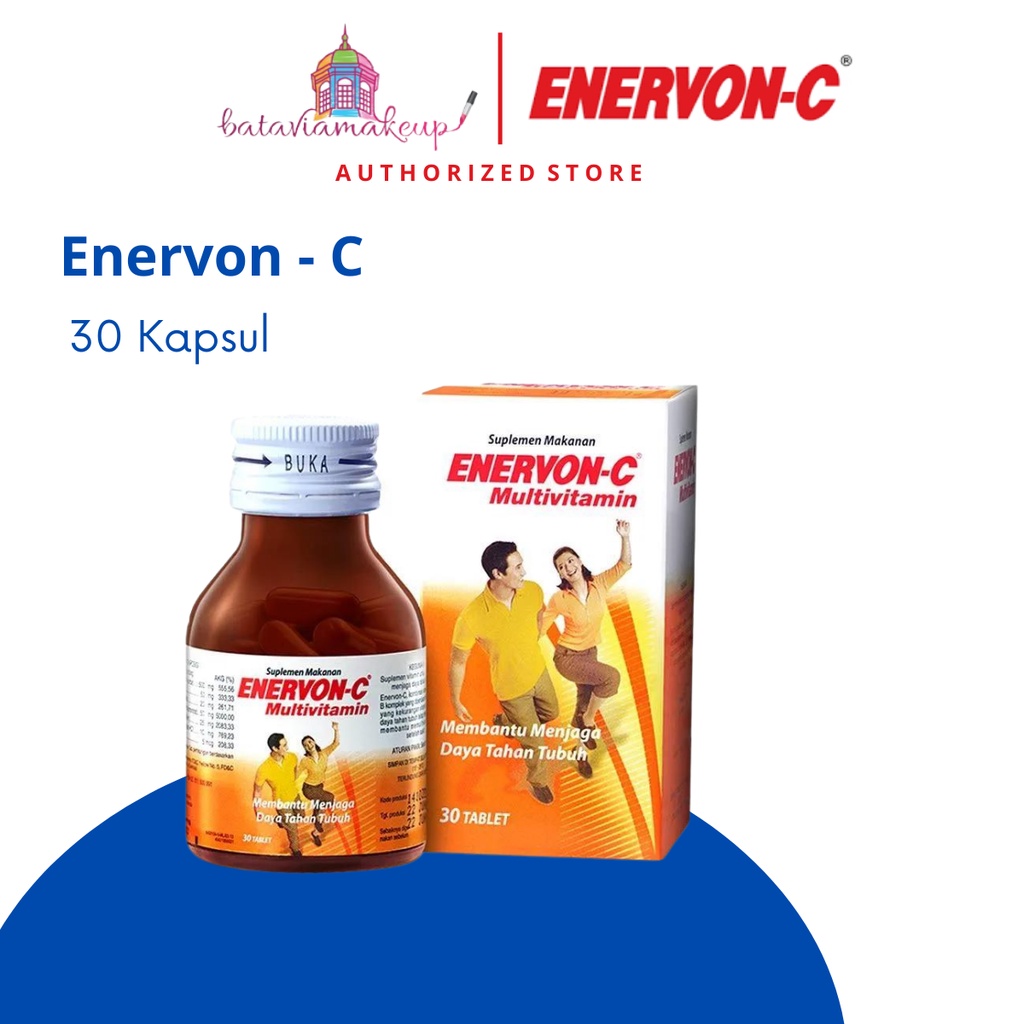 Enervon C Caplet 30's / Multivitamin / Tablet / Vitamin C / Suplemen / Daya Tahan Tubuh / Enervonce