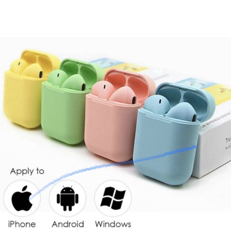 Headset Bluetooth inpods i12 macaron - Headset bluetooth i12 warna
