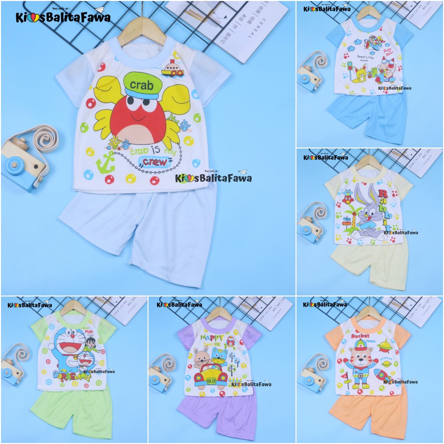 Saka Baby Setelan Uk. Bayi 0-12 Bulan / Born Baju Tidur Anak Lengan Pendek Perempuan Laki Pakaian