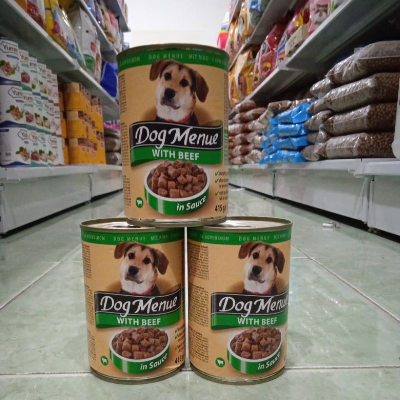 makanan kaleng Anjing Dog menue With Beef 415g