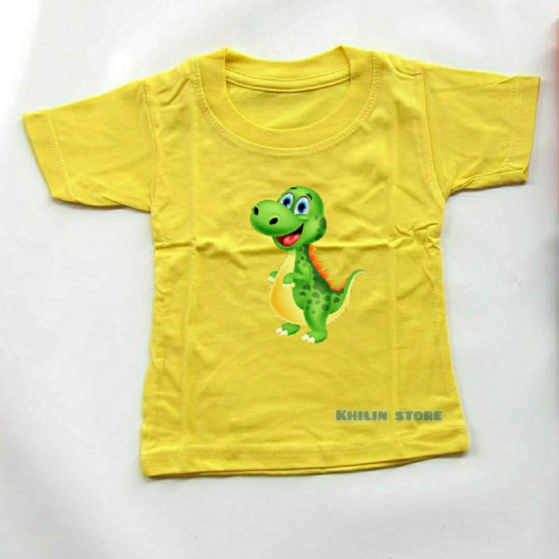 Kaos Dino1 anak usia 2-10th cwe cwo distro baju anak cwe cwo katun premium Kaos anak anak lengan pendek cwe cwo