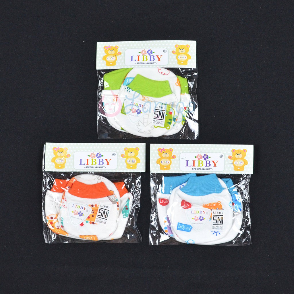 LIBBY 3 Set Sarung Tangan Kaos  Kaki  Rib Bayi  Baby Motif 