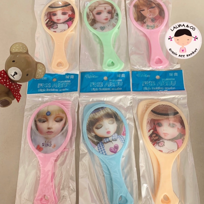 Cermin kaca sisir 6pc doll Lol grosir lusinan