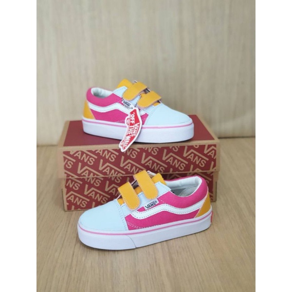 Sepatu Anak Vans Size 16 - 35 Pink White Premium Quality