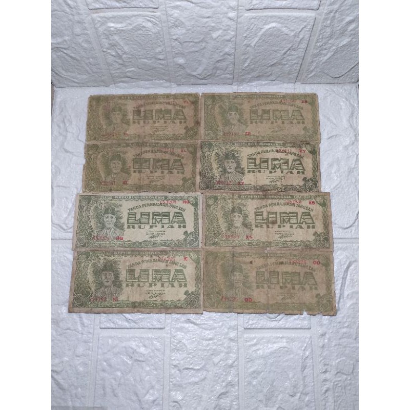set Prefix langka 5 rupiah ori 1945