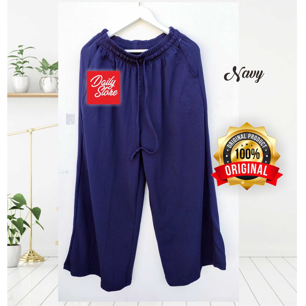 PREMIUM ORIGINAL Big SIZE KULOT 6XL 100kg Celana wanita POlOS SUPER Besar-Bahan crep tebal anti Lece