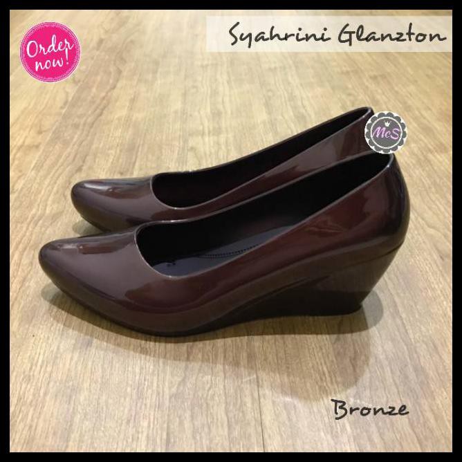 Wedges Sepatu Syahrini Sepatu Wedges Jelly Tinggi 6Cm Merk Glanzton