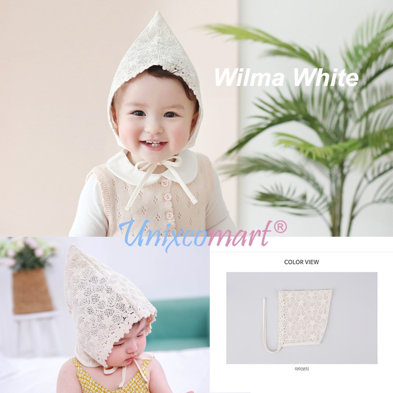 Topi Anak Bayi Noni Perempuan Bonnet Hat-Wilma Broken White