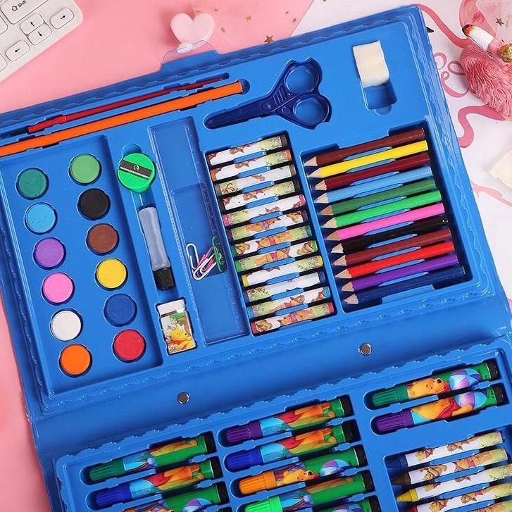 

BISA COD ✔️Stationery set pensil crayon cat air perlengkapan sekolah menggambar anak isi 86 [ 500GR ]|KD4