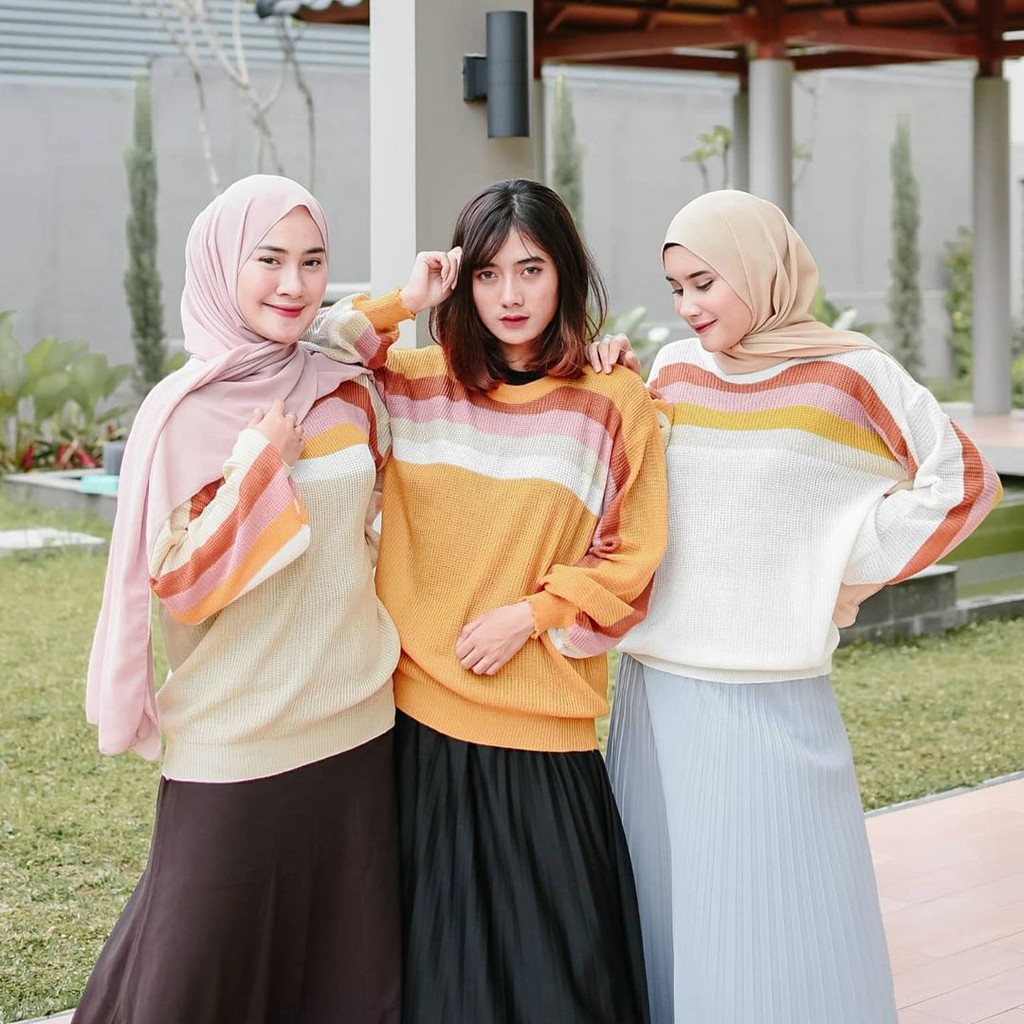 Cardigan Rajut Wanita ONECK RAINBOW / Kardigan Rajut ONECK RAINBOW / Rajut Cardigan ONECK RAINBOW