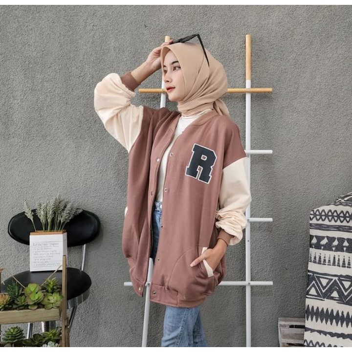 Sweater Wanita Grosir Berkualitas - R Mocha Basebal