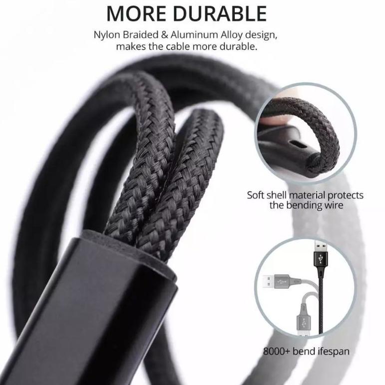 DISKON BRANDS FESTIVAL KABEL DATA 2 IN 1 MICRO USB TYPE TIPE C CHARGER CASAN HP FAST CHARGING PANJAN