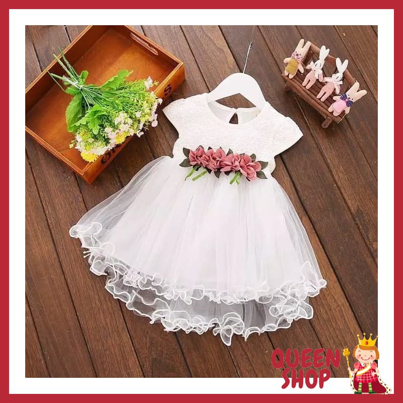  BAJU  BAYI  PEREMPUAN DRESS ANAK  PUTIH DRESS BAYI  