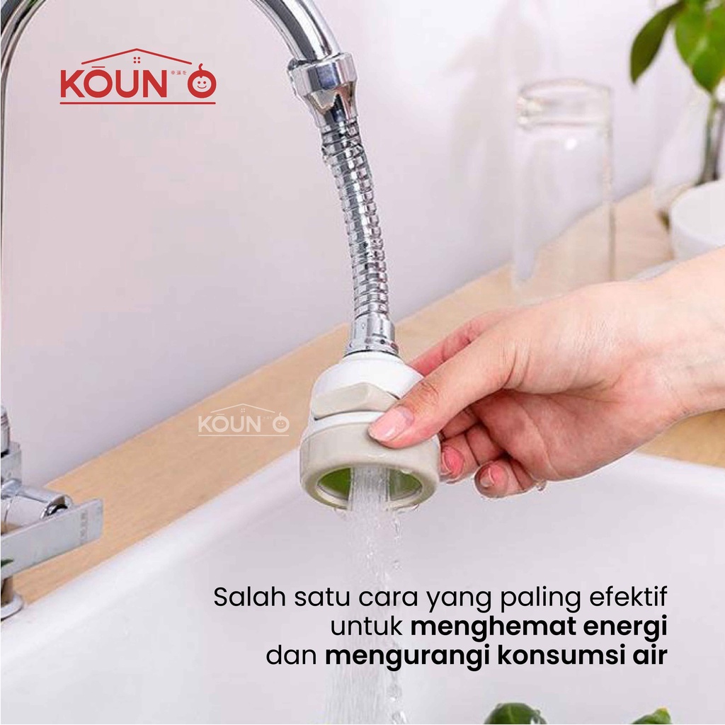 Sambungan Kran Air Fleksibel 360 Rotary Turbo Faucet Penyambung Keran Air Cuci Piring Wastafel