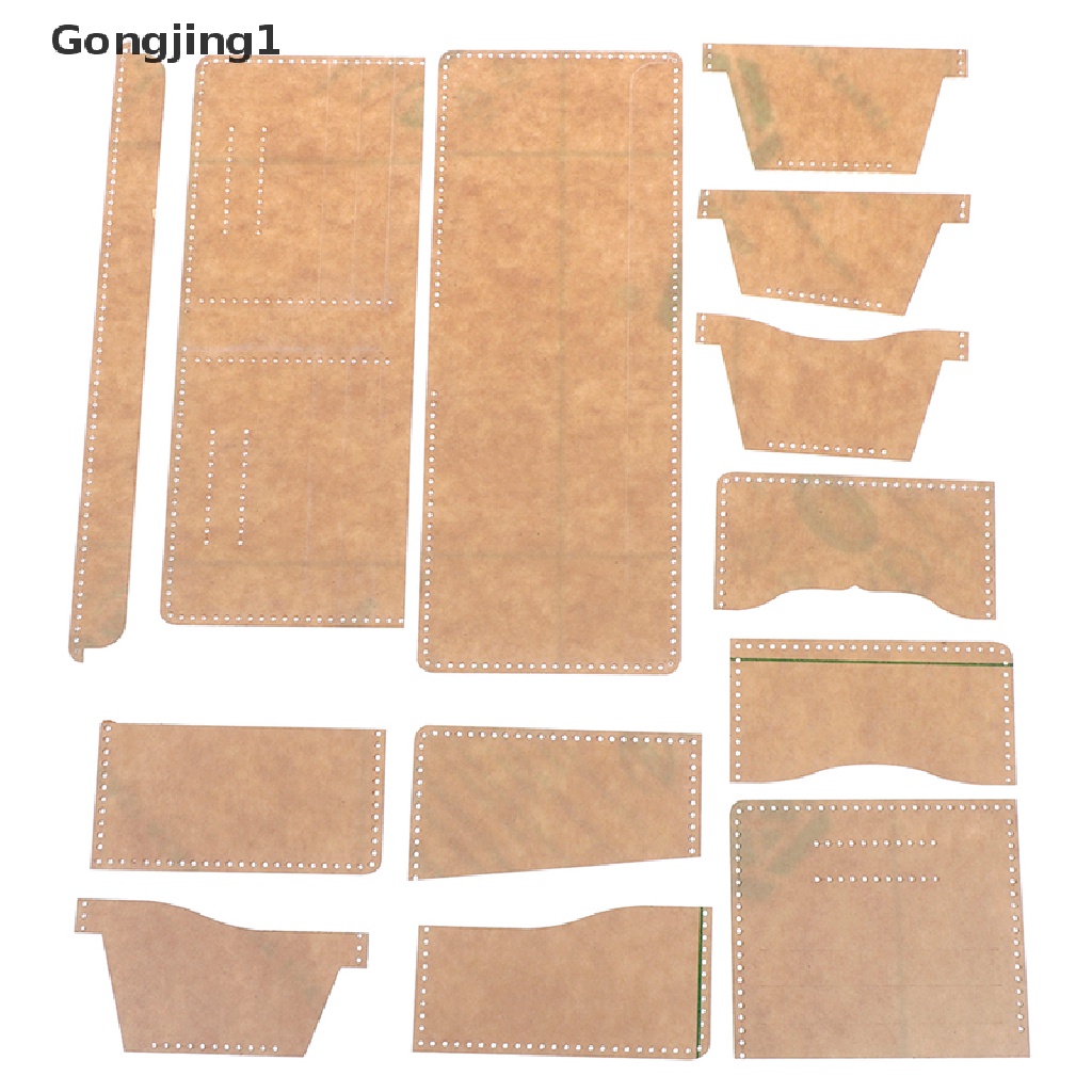 Gongjing1 13pcs / Set Cetakan Stensil Akrilik Transparan Untuk Dompet Diy