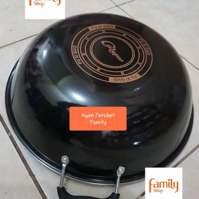 Mudah Wajan Kuali Penggorengan 30Cm Cekung Serbaguna Enamel Hitam 30 Cm Gilaa