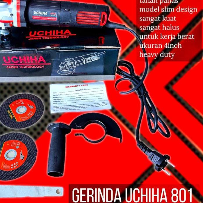 ۞ PROMO MESIN GERINDA TANGAN 4 inch UCHIHA 801 MESIN GURINDA LISTRIK GRINDA HEAVY DUTY MODEL SLIM FI