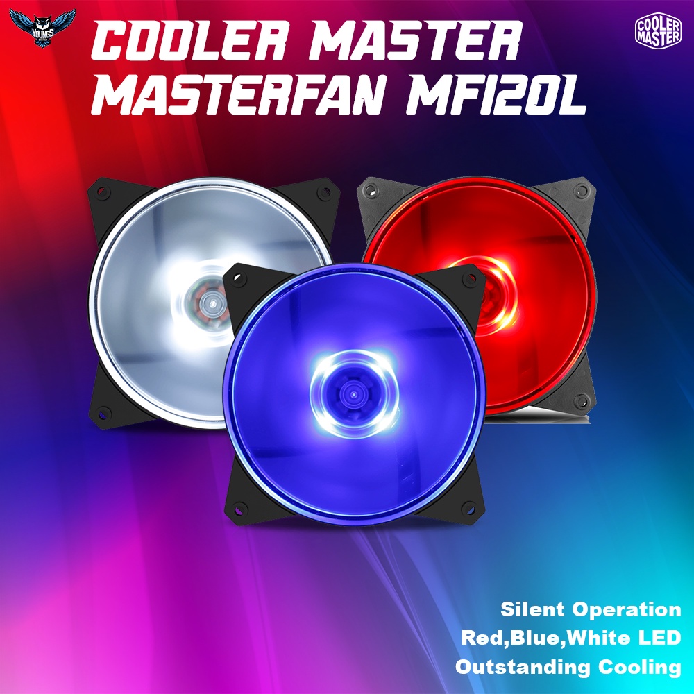 COOLER MASTER MasterFan MF120L (White / Red / Blue) | Fan Case 12cm LED