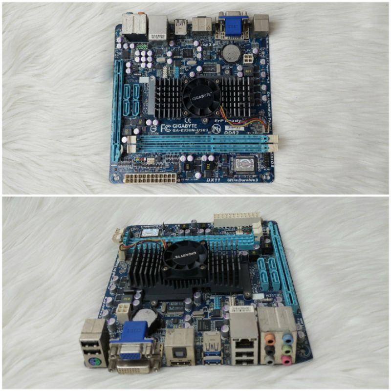 Paket Motherboard Gigabyte GA-E350N-USB3 + Processor AMD E-350 Dual-Core, 8GB DDR3, Mini-ITX+Ram 2gb
