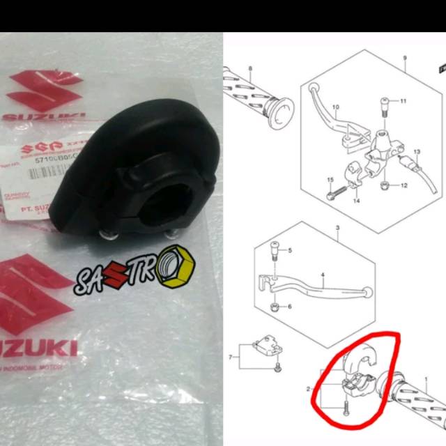 Holder kanan rumah kabel gas suzuki shogun smash spin skydrive satria fu raider nex ori sgp