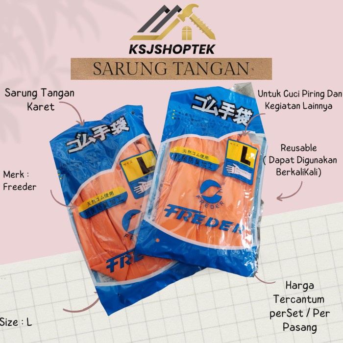 Sarung Tangan Karet Freeder / Sarung Tangan Multi Guna Reusable Latex