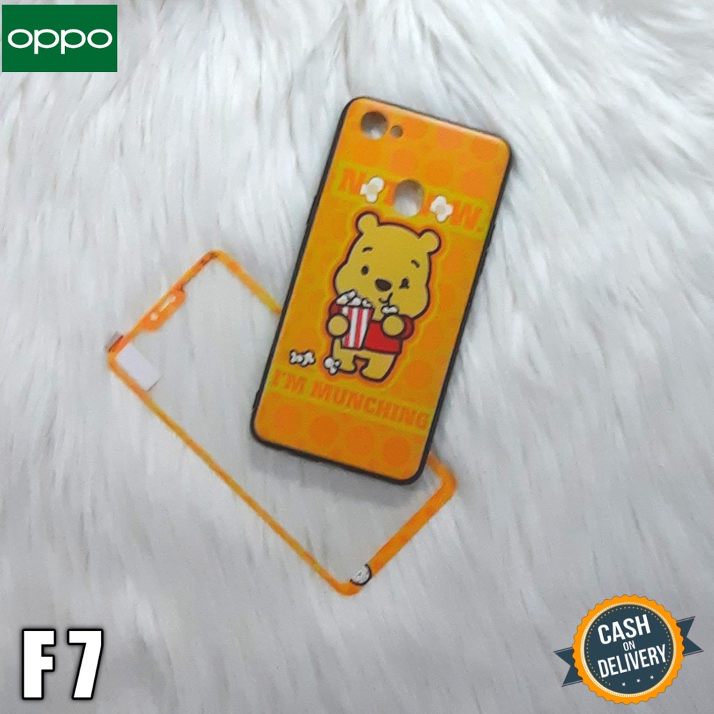 Casing Oppo F7 Case Fuze Carachter + Tempered Glass