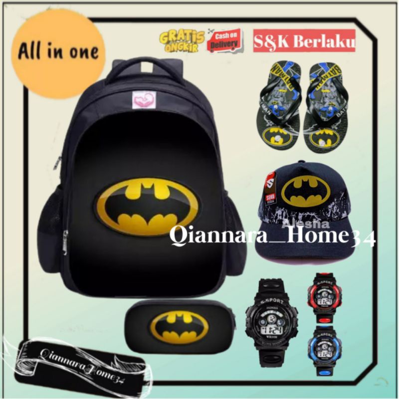 Tas ransel anak laki-laki karakter Batman - tas anak