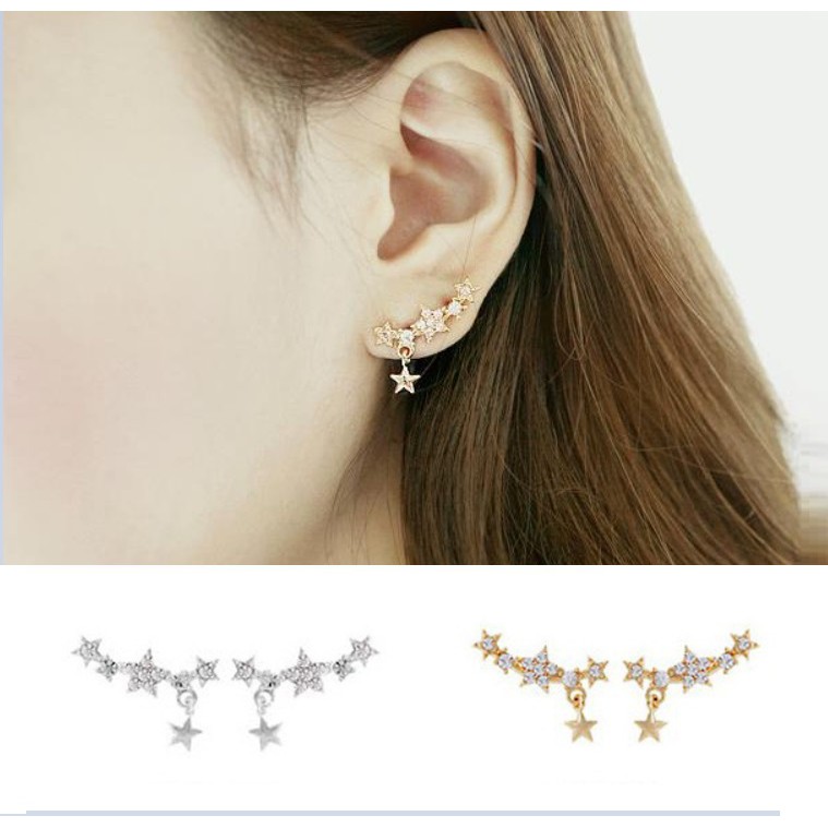 Anting Ear Jacket Wanita E07 KEJORA Korea Fashion Women Diamond Earring Giwang Aksesoris Cewe