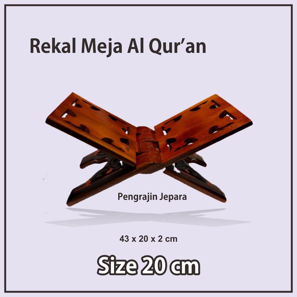 Rekal Dudukan Alquran Meja Lipat Quran Motif Loster Ukuran 20