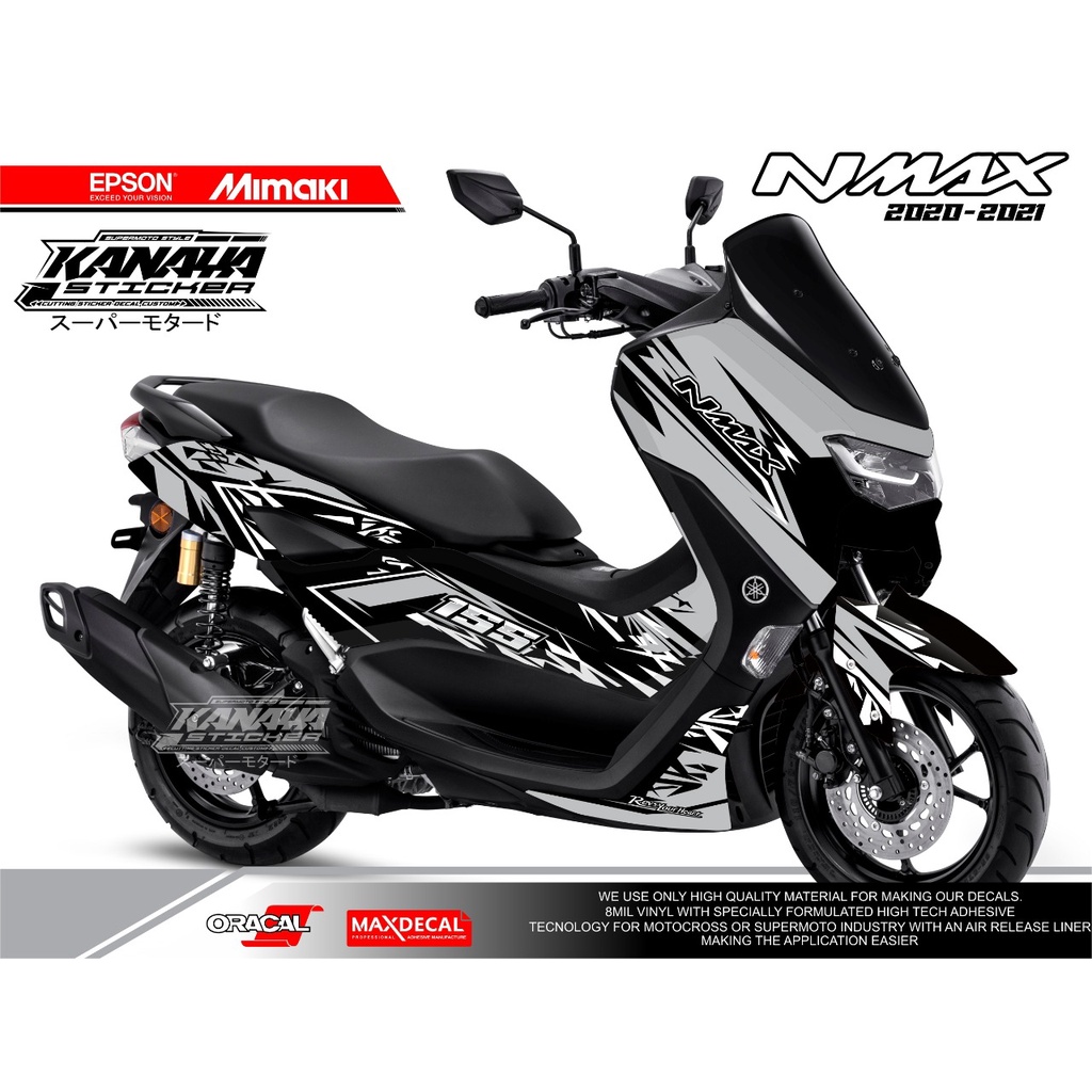 DECAL NMAX DECAL YAMAHA NMAX STICKER NMAX DESAIN TERBARU WARNA ABU