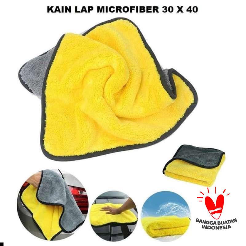 Kain Microfiber Wax Cleaner Detailing Halus Lap Cuci Body Dashboard Kaca Mobil Motor Bukan Kanebo