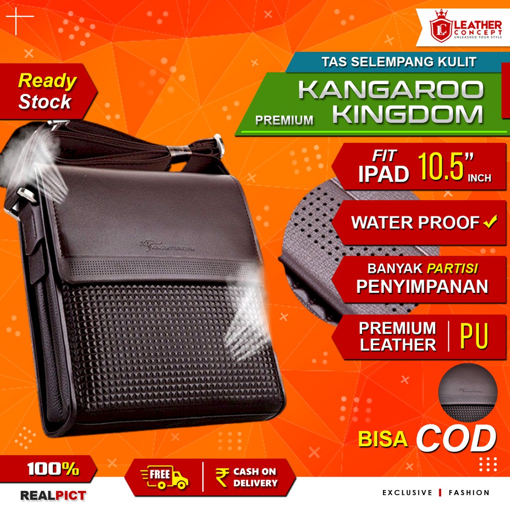 Tas Selempang Kulit Pria Kangaroo Kingdom - PREMIUM CLASS