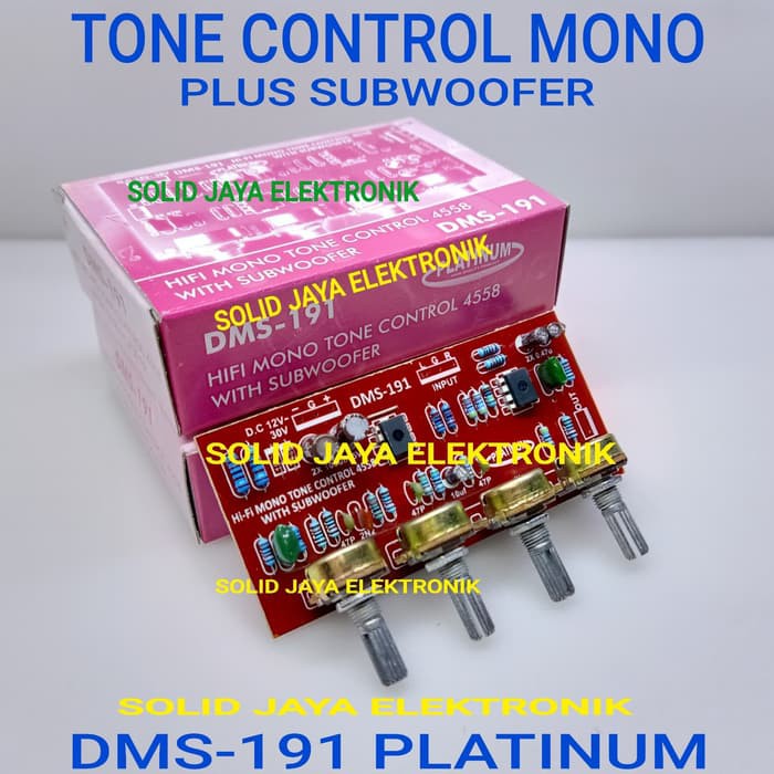 TONE CONTROL MONO SUBWOOFER DMS 191 DMS-191 DMS191 HIFI 4558 KIT PLATINUM AUDIO 4 POTENSIO