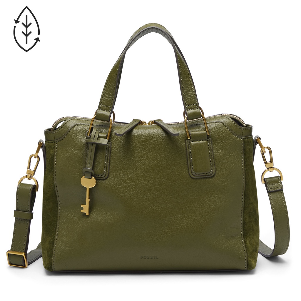 Fossil Jacqueline Satchel Green Moss Tas Wanita - ZB1572-376