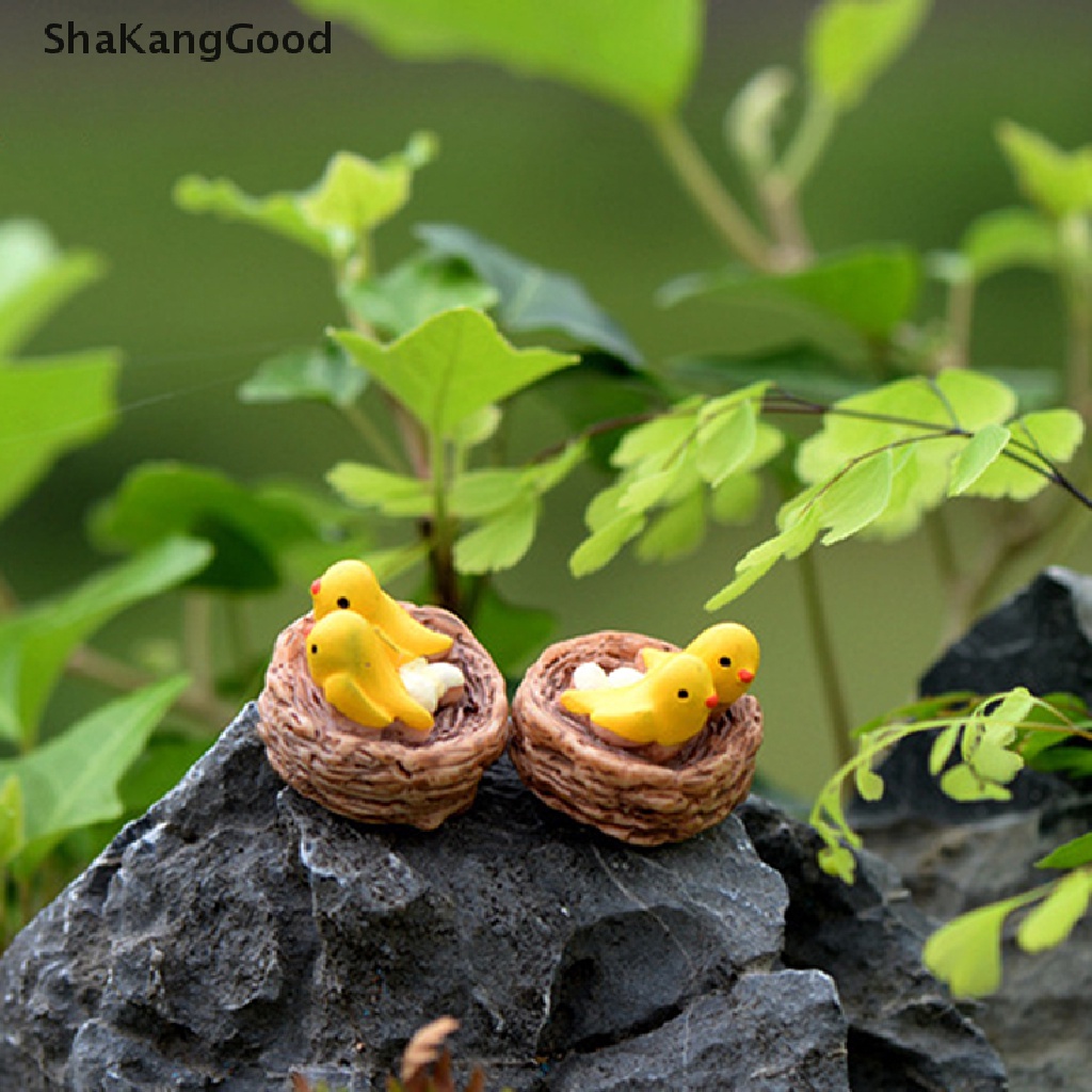 Skid Miniatur Sarang Burung Bahan resin Untuk Dekorasi Rumah