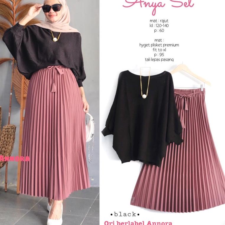 "RWF.22Jn22ᵛ" MAUDY SET #2 DAN ANYA SET( ATASAN + ROK ) by ANNORA // READY